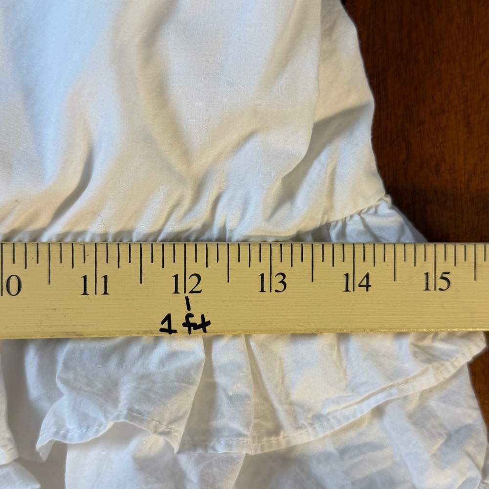Anthropologie One Shoulder Ruffle Tiered Midi Dress White Size 8 Boho Shower - Picture 12 of 16
